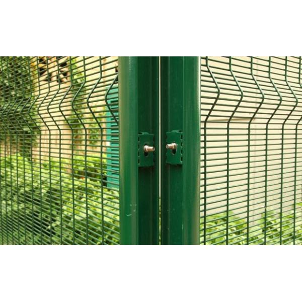 Military Site Anti Intrusion Pvc Coated 358 Mesh Fencing Top With Razor Barbed Wire