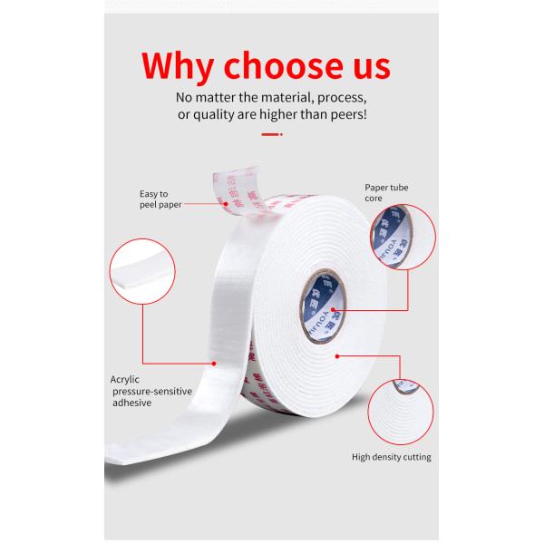 High Density Double Sided Foam Tape For Window Sealing And Protection