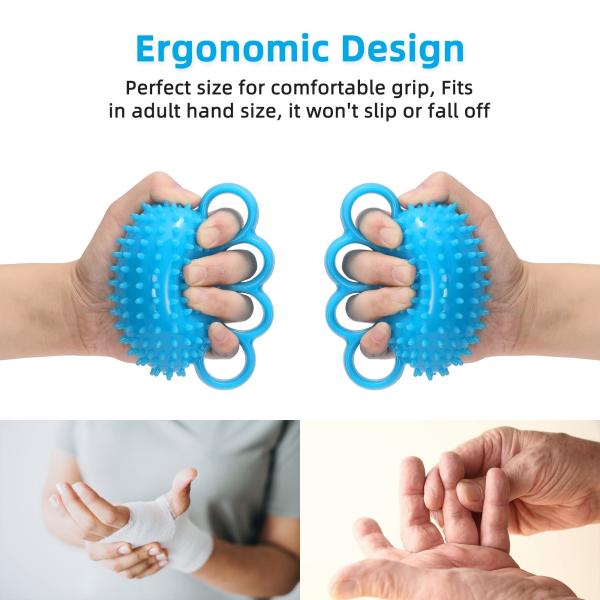 Silicone TPE Hand Exercise Ball Finger Therapy Ball Stress Relief Grip Strength Ball
