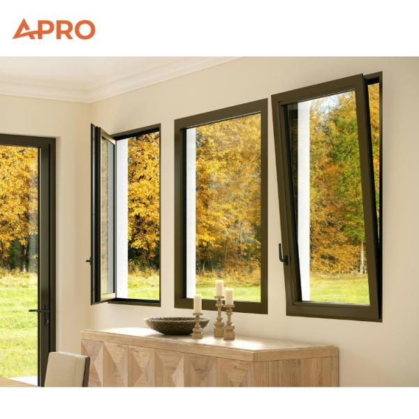 Black Aluminum Tilt And Turn Window Bifold Window For Builder