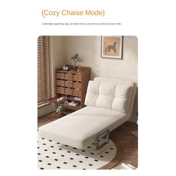 Vintage Multi-functional Foldable and Extendable Sofa Bed Three Modes Leisure Sofa Chair Single Cloud Sofa Bed for Living Room