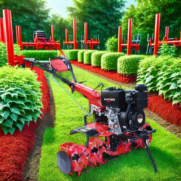 161x101x102CM 7Hp Farm Mini Land Cultivation Machine Walking Hand Tractor Cultivator