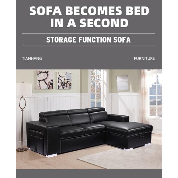 High quality L shape PU leather sofa bed 2 seats Europe designs modern sofas for living room furniture