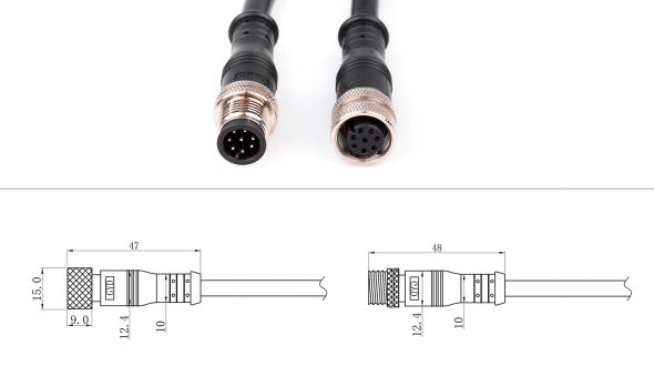 Соединитель поворота 2 штепсельной вилки 1 кода 3pin 4pin M12 Splitter a водоустойчивого мужского женского водоустойчивого соединителя мини y Y типа
