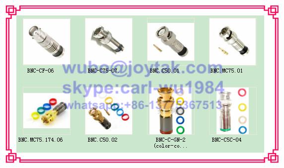 BNC Female To F Male Coaxial Adapter impedance 75ohm BNC Coaxial Adaptor all brass nickel plated CCTV coax Connector