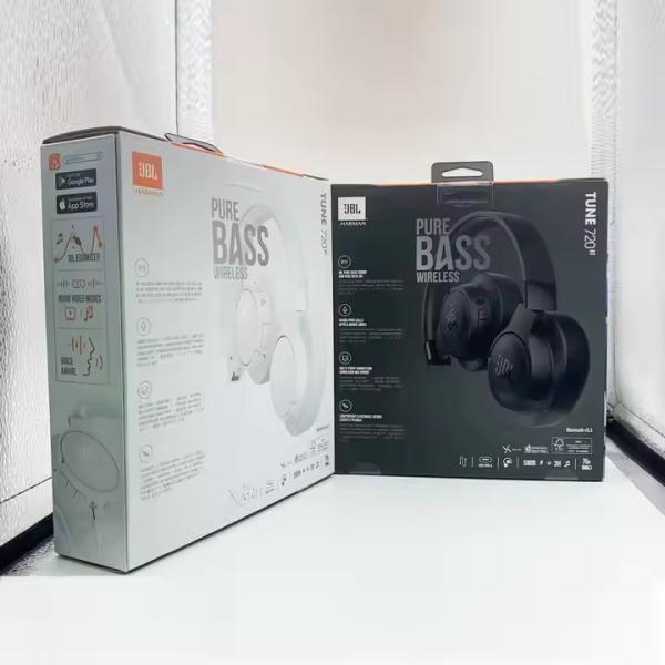 JBL TUNE 720BT Auriculares inalámbricos de oído abierto para Bluetooth LED Efectos de sonido de baja frecuencia Alta resistencia para música y juegos