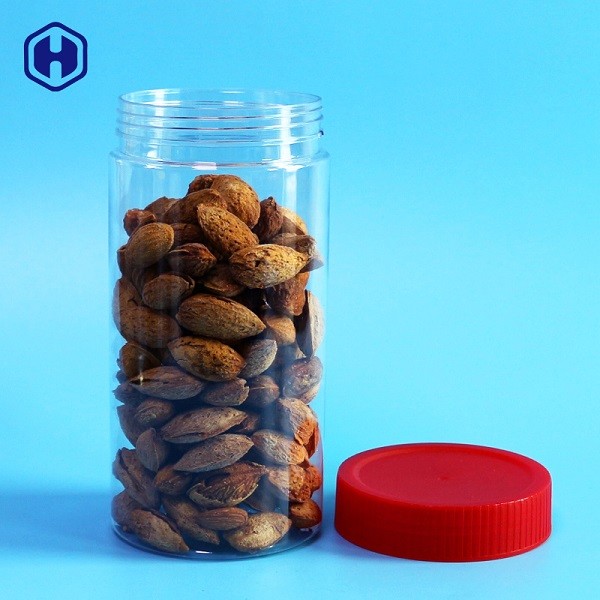 Clear Empty Round Wide Mouth Plastic Jars Dried Nuts Cashew Packing