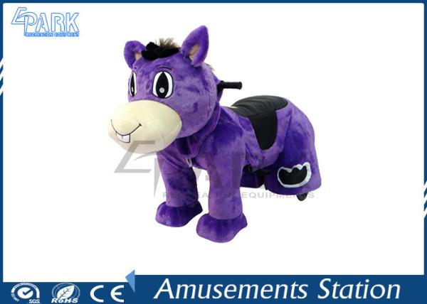 Adjustable Stirrup Coin Operated Horse / Horse Ride On Toy Washable Skins