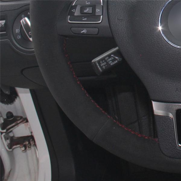 3-Spoke Wheel Hand Sewing Suede Steering Wheel Cover for Volkswagen VW Golf Plus Tiguan Passat B7 CC Touran Jetta Caddy EOS Sharan