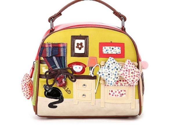New Korean version of casual retro Mobile Messenger bag shell cartoon female zipper