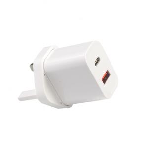 1A+1C Carregador de viagem USB Carregamento rápido Tipo C Carregamento rápido de