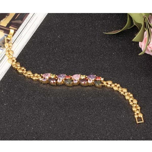 Gorgeous Cubic Zirconia Bracelet for Women Gold Plated Tennis  Bracelet (JKS950GOLD)