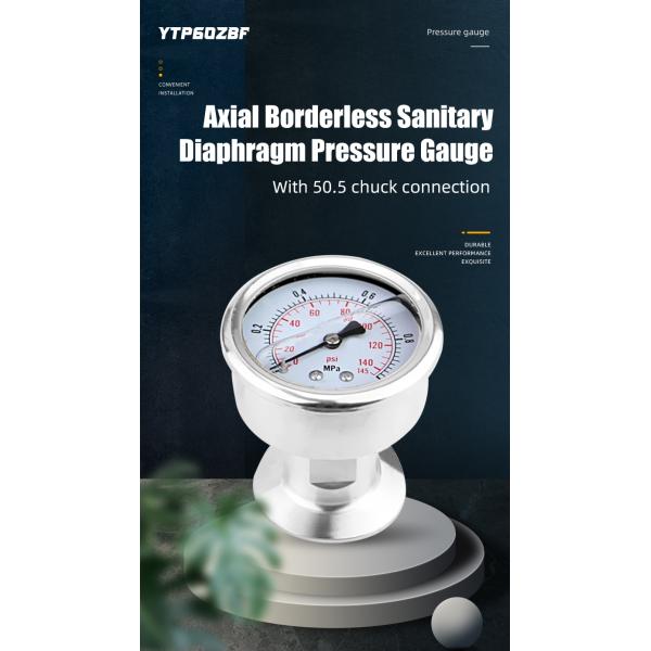 60mm Nominal Diameter Natural Gas Pressure Gauge with Complete Stainless Steel Design