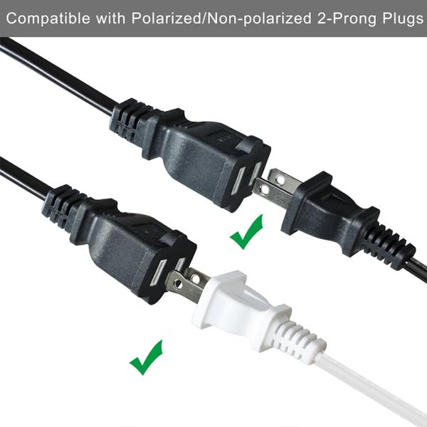 NEMA 1-15P から 1-15R 2 端の延長コード 110V-250V 銅 PVC