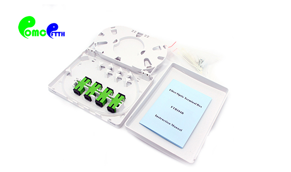 IP45 4 Port FTTH Products Face Plate Fiber Indoor Wall Outlet Box