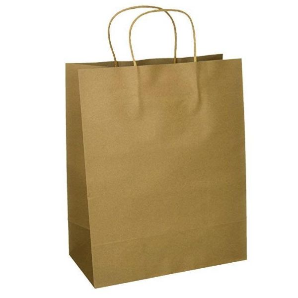 Customizable Eco-Friendly Recyclable Biodegradable Thick Brown Twisted Handle Kraft Paper Bags Logo for Promotion Gift Shopping