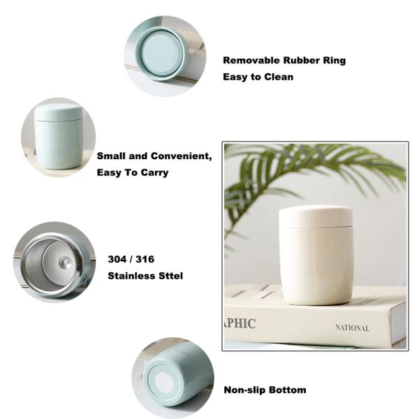 250ml Kids Creative Student 304 Stainless Steel Food Jar Portable
