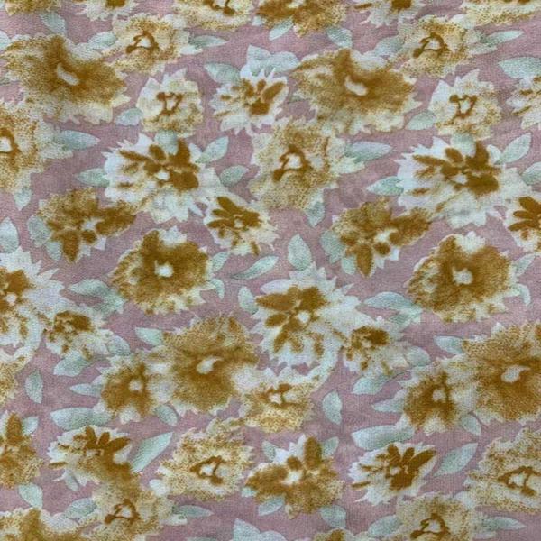145cm Dress Polyester Viscose Floral Printed Woven Fabrics Muslin Shrink Resistant