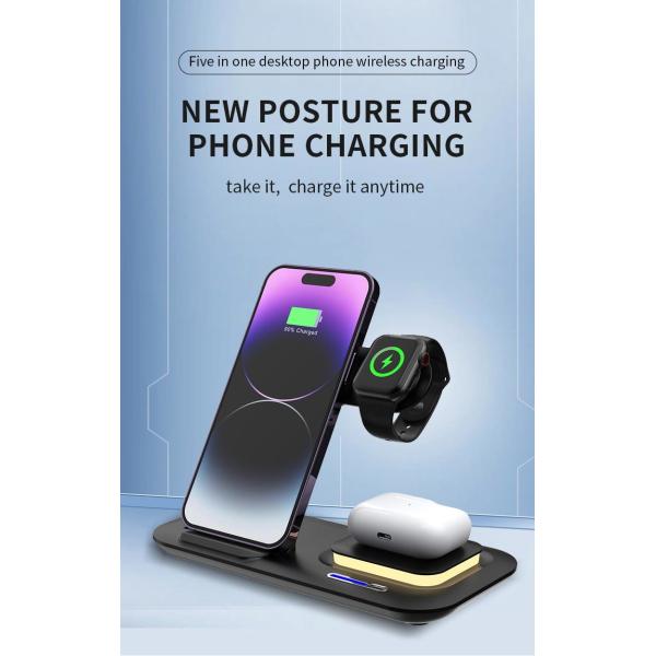 Compatible LED Foldable Wireless Charging Stand , Magnetic Charging Stand 15W