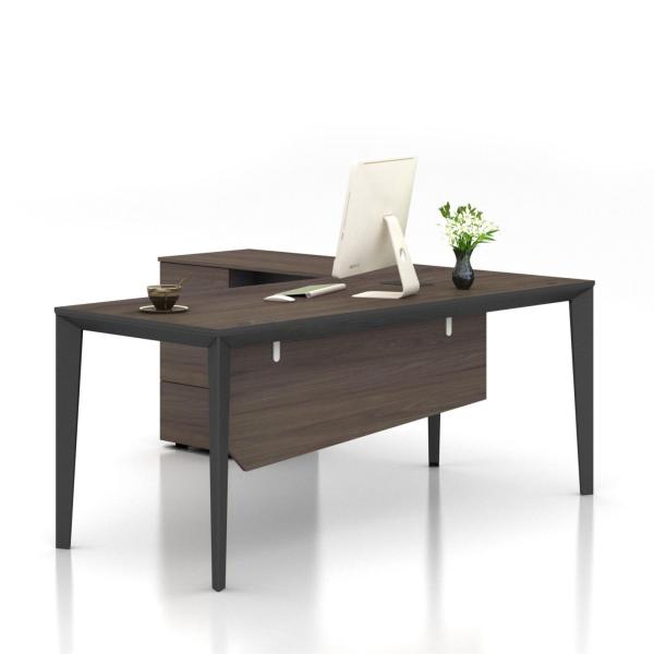 Listras escuras do mármore da hicória da mesa executiva minimalista moderna