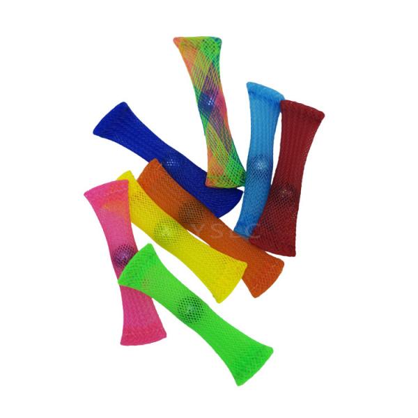 Colorful PET Expandable Braided Sleeving Mesh Tube Flexible Fidget Toys With Marble