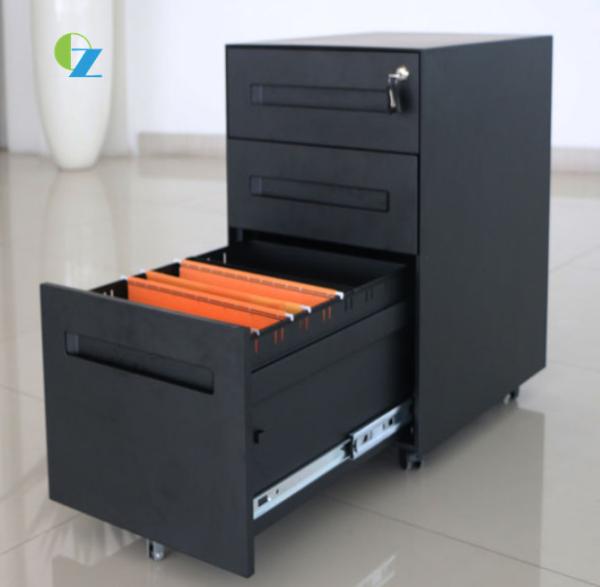 Armazenamento de arquivo seguro de aço do metal da gaveta preta pequena do armário 3 do suporte do Office Mobile