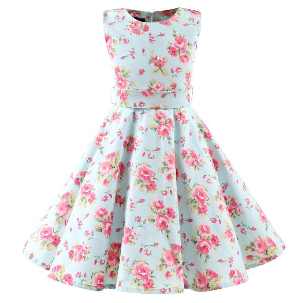 Polka Dot Flower Show Skirt Retro Summer Children'S Clothing Kid Girls Dresses