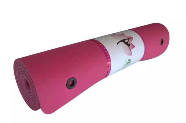 Pink Colour Double Layer TPE Non Slip Yoga Mat for Home Gym for Women Men, 72” x 26” x 1/4 inch