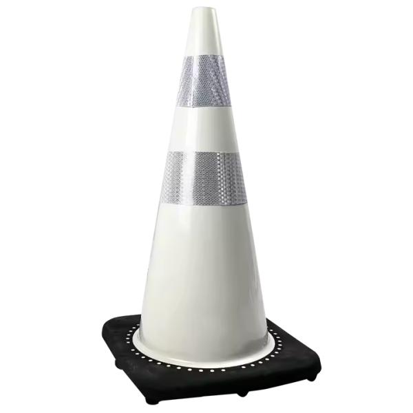 Cône de signalisation PE base caoutchouc style coréen, résistant au vent, 2kg