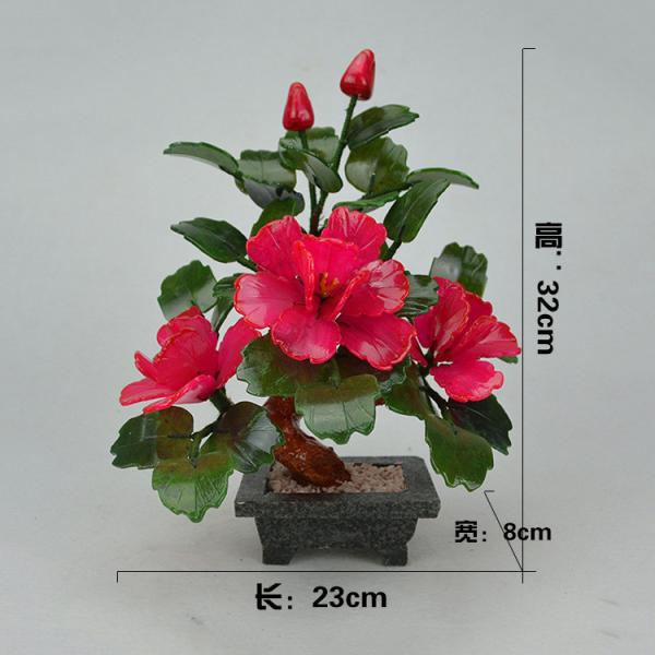 Add a Touch of Elegance to Your Home with 3 Peony Flowers Natural Jade Potted Plants