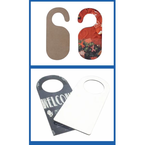 Sublimation MDF Door Hanger Blank Custom Printing for Retire Baptism Diwali Real Estate Tear-off Tag