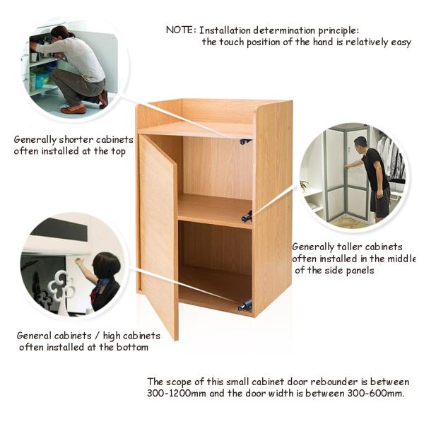 Black Magnetic Door Cabinet Pressure Catch 45.5x28x15.5mm