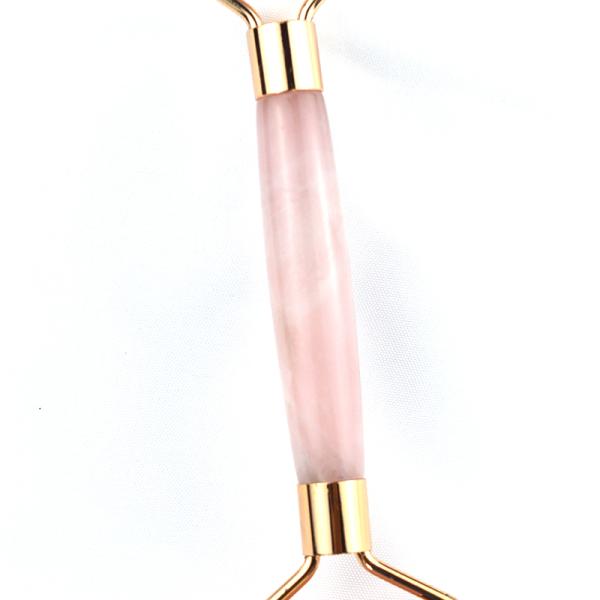 Anti Aging Facial Roller Rose Quartz Gua Sha Massage Roller for Face Accessory