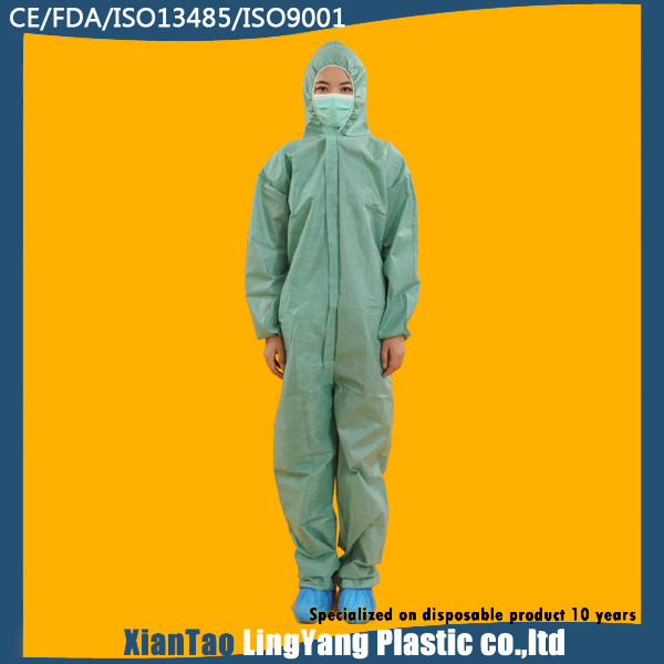 Chemical Resistant Disposable Cleanroom Coverall , Custom Disposable Dust Suits