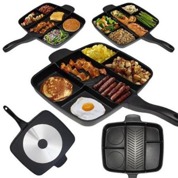 Korean Indoor And Outdoor Stovetop Grill Pan  5 In 1 With Handle