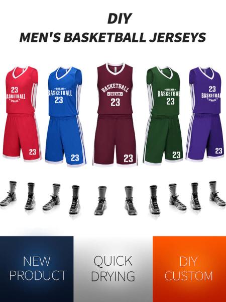Red Blue Sublimation Basketball Jersey Oem Logo Printing Sleeveless Muilt Color