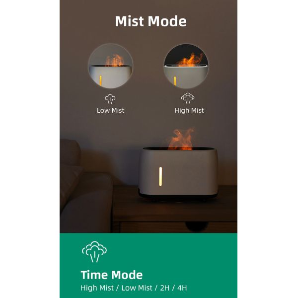 Hot Sale 240ml Ultrasonic Remote Control Household Essential Oil Diffuser with 3D Flame Light Fire Flame Effect Aroma Diffuser