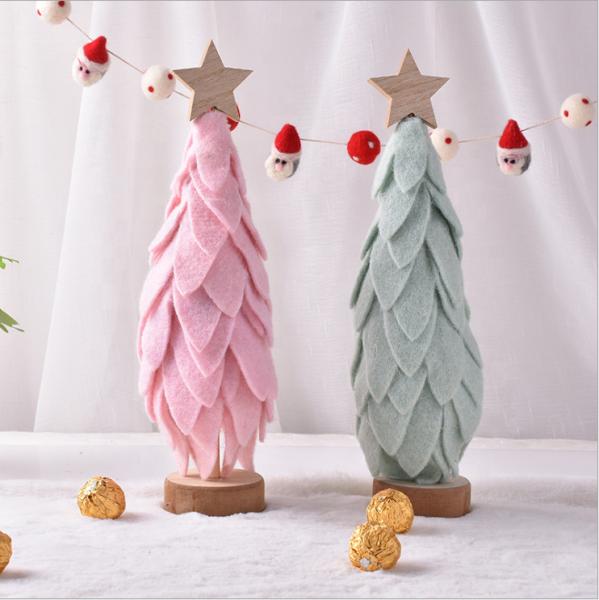 Wool Felt Material Christmas Ornament Crafts Custom Logo With Big Leaf Decoration