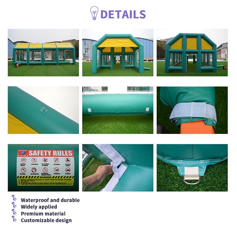 Outdoor Large Inflatable Shelter Tent, Waterproof Inflatable Workshop Tent With Clear PVC Window For Events