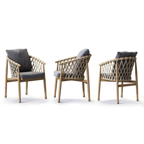 Outdoor Garden Aluminum Chair with Foldable Design and Plastic Rattan Material