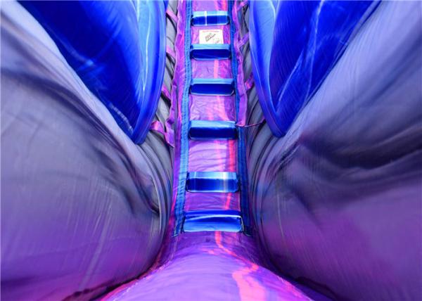 Summer Inflatable Water Slides For Adults Blue Purple Color Customized Size
