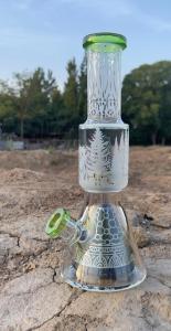 Cachimbo de água de vidro de 14 polegadas com excesso de estoque com bola de