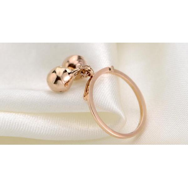 Bell Pendant Ring Stainless Steel Materials Ring 18K Pink Color Wedding Ring