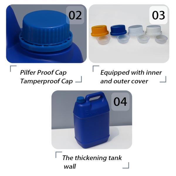 Agricultural 35mm Plastic Empty 5l Containers With Screw Lid