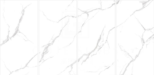 Carrara White Marble Ceramic Tiles Glazed Floor Tile 900 X 1800 Mm Antibacterial