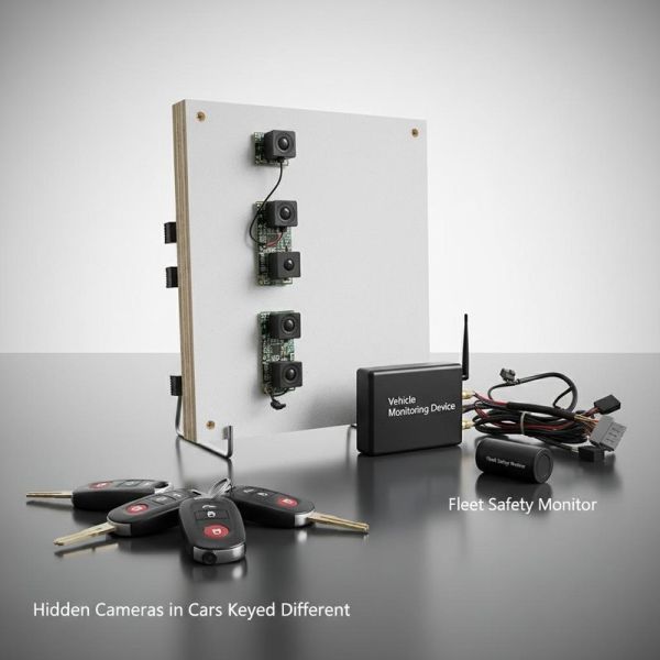 Panel Furniture Manufacturing Hidden Cameras in Cars Keyed Different Vehicle Monitoring Devices for Fleet Management and Safety