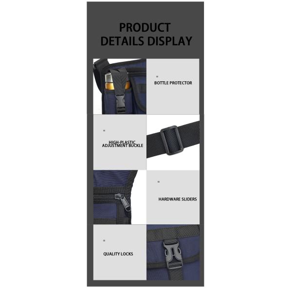 Custom Crossbody Chest Bag With Bottle Holder For Camping Biking Travel Cycling