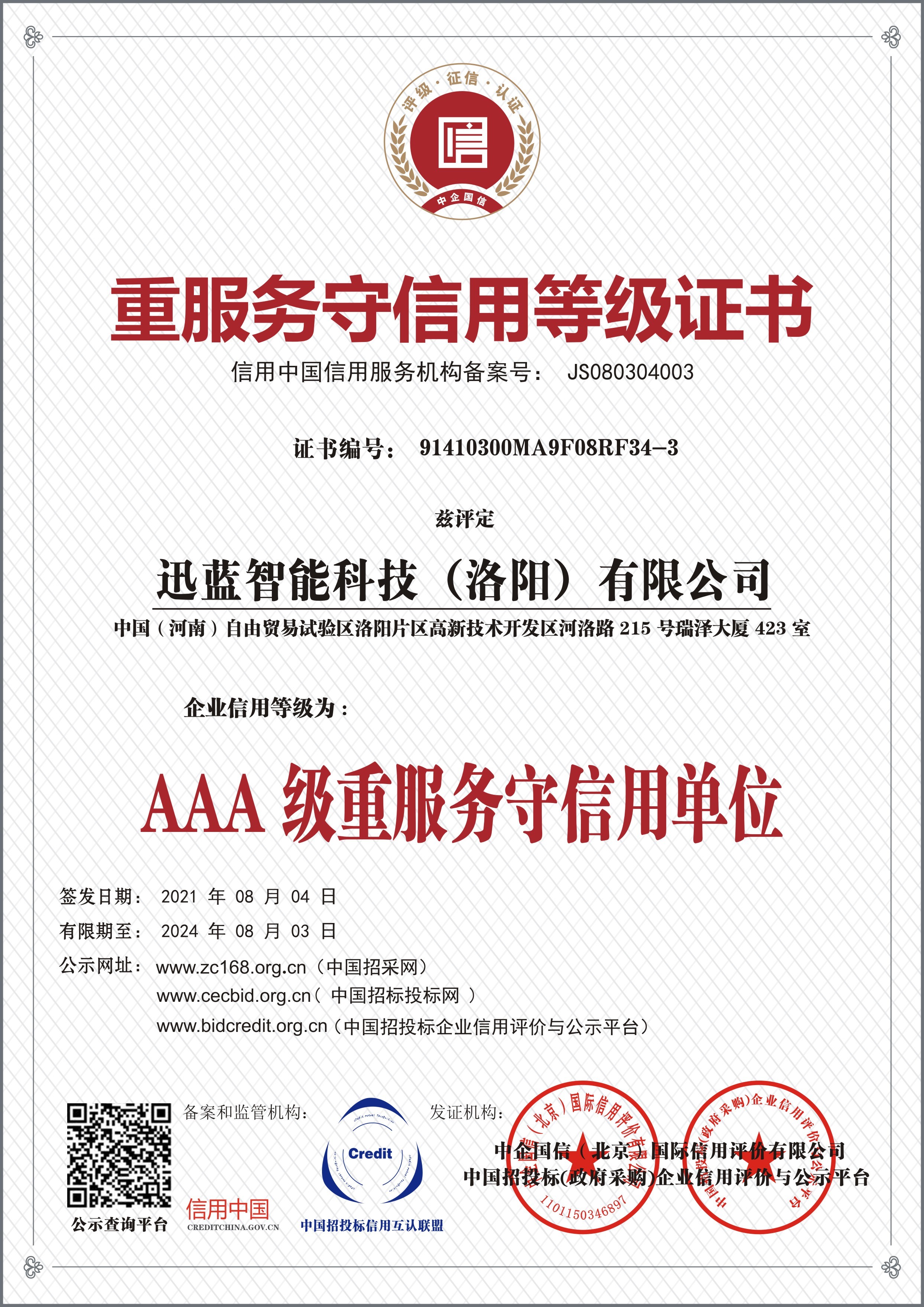 Seelong Intelligent Technology(Luoyang)Co.,Ltd Сертификации