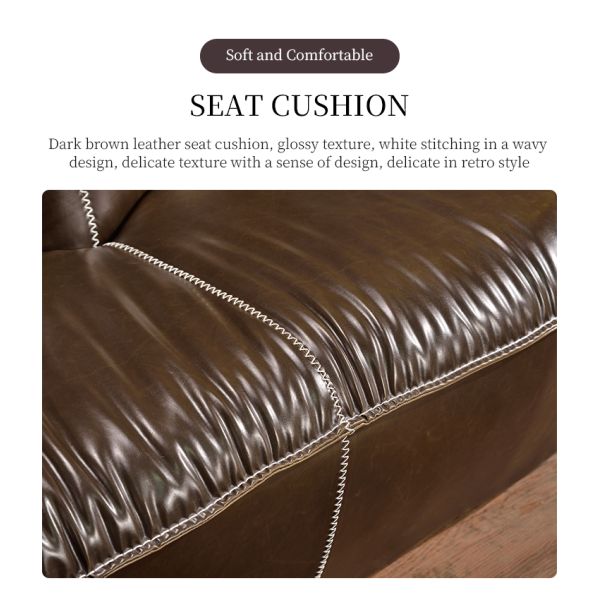 Nidea #8959 American Vintage Genuine Leather Sponge Filled Sofa Set for Living Room Hotel & Villa Use