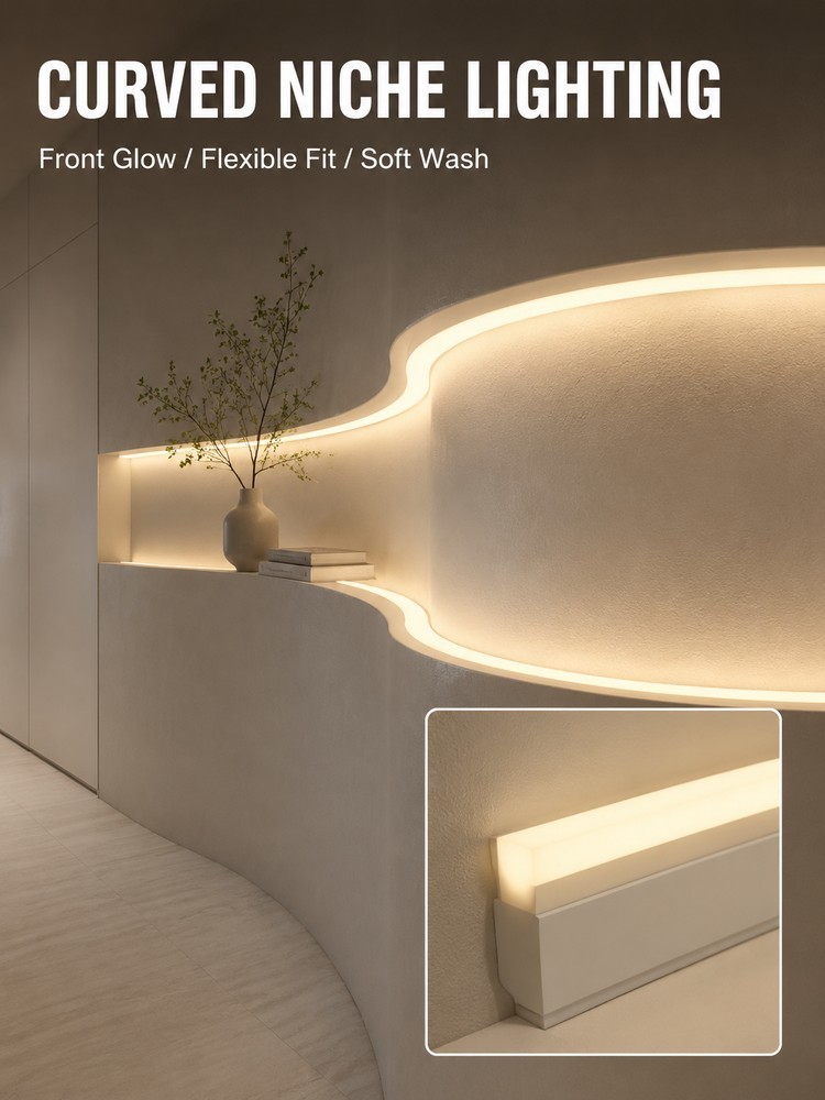 10x10mm Front Emitting Led Silicone Light Strip For Architectural Facade Linear Lighting